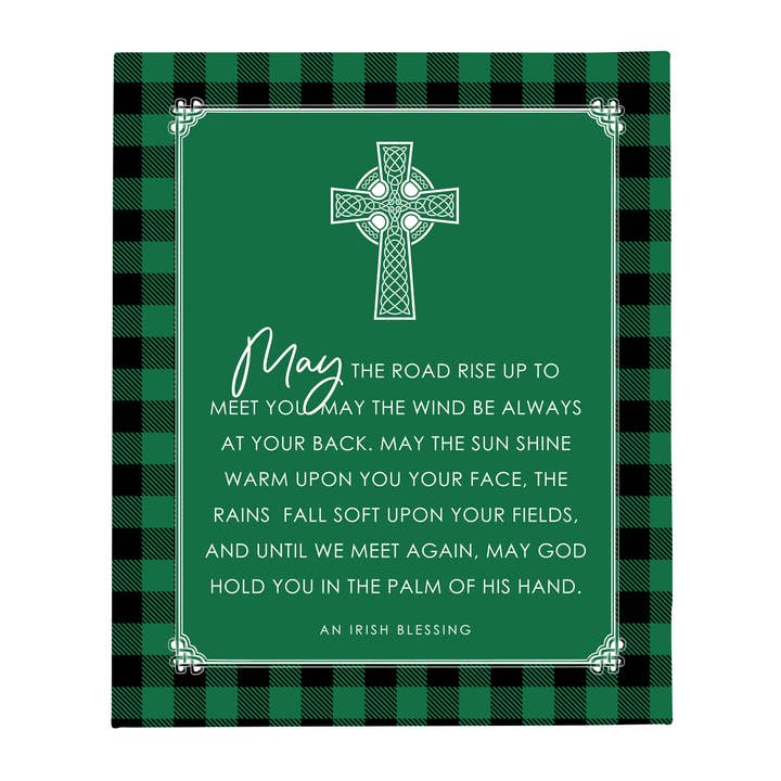Saint Patrick’s Cross Blanket: May The Road Rise Up for wholesale by LifeSong Milestones