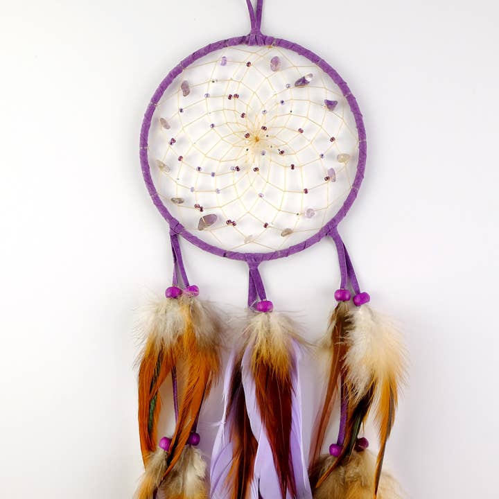 5" Purple Ombre Beaded Dream Catcher for wholesale by Monague Indigenous Crafts & Gifts