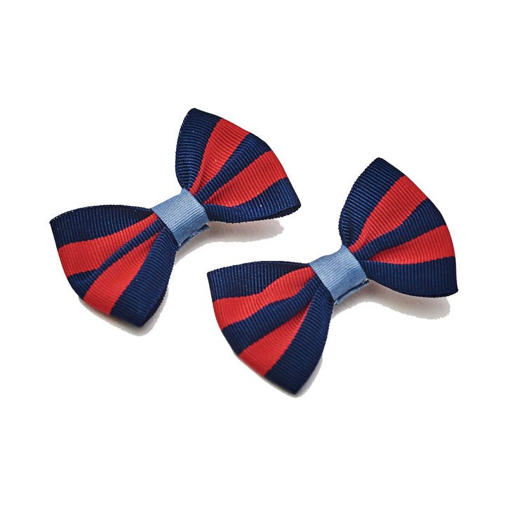 Marineblå Rød Stribe Hår Buer for engroshandel hos Hudson Houndstooth