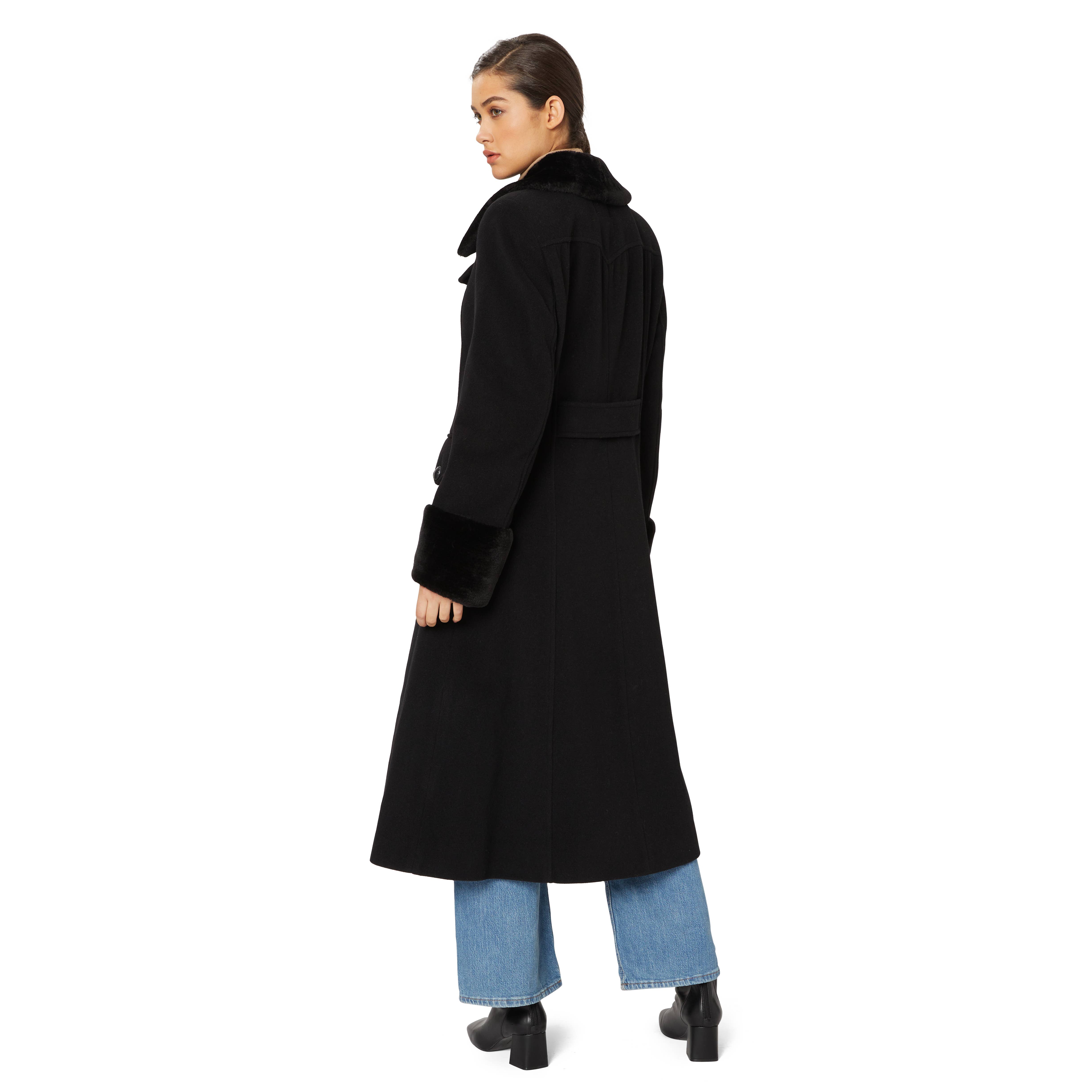 Anastasia - Wholesale Coat - Women's - Womens Double Breasted Military Fur Trimmed Winter Coat10