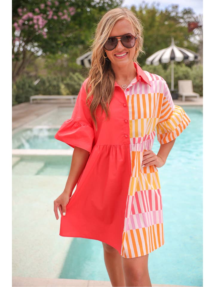 New To Town Dress, Coral for wholesale on Faire