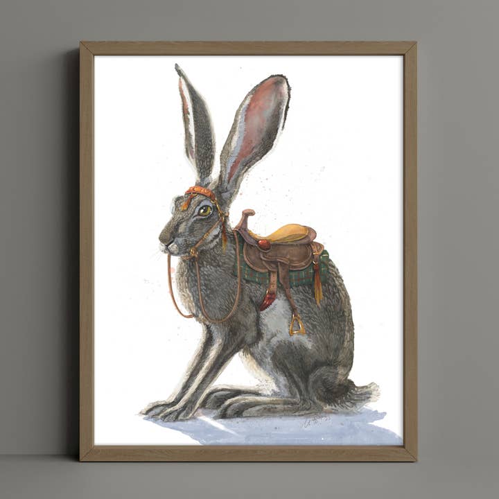 Watercolour Hare Fine Art Print for wholesale by The Ugly Cat Studio