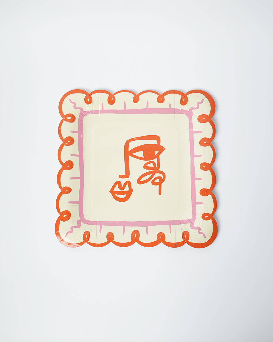 POP Party Supplies, LLC - Wholesale Disposable Plate - Two Face Dinner Paper Plates (x 12) - Art Party Collection 1