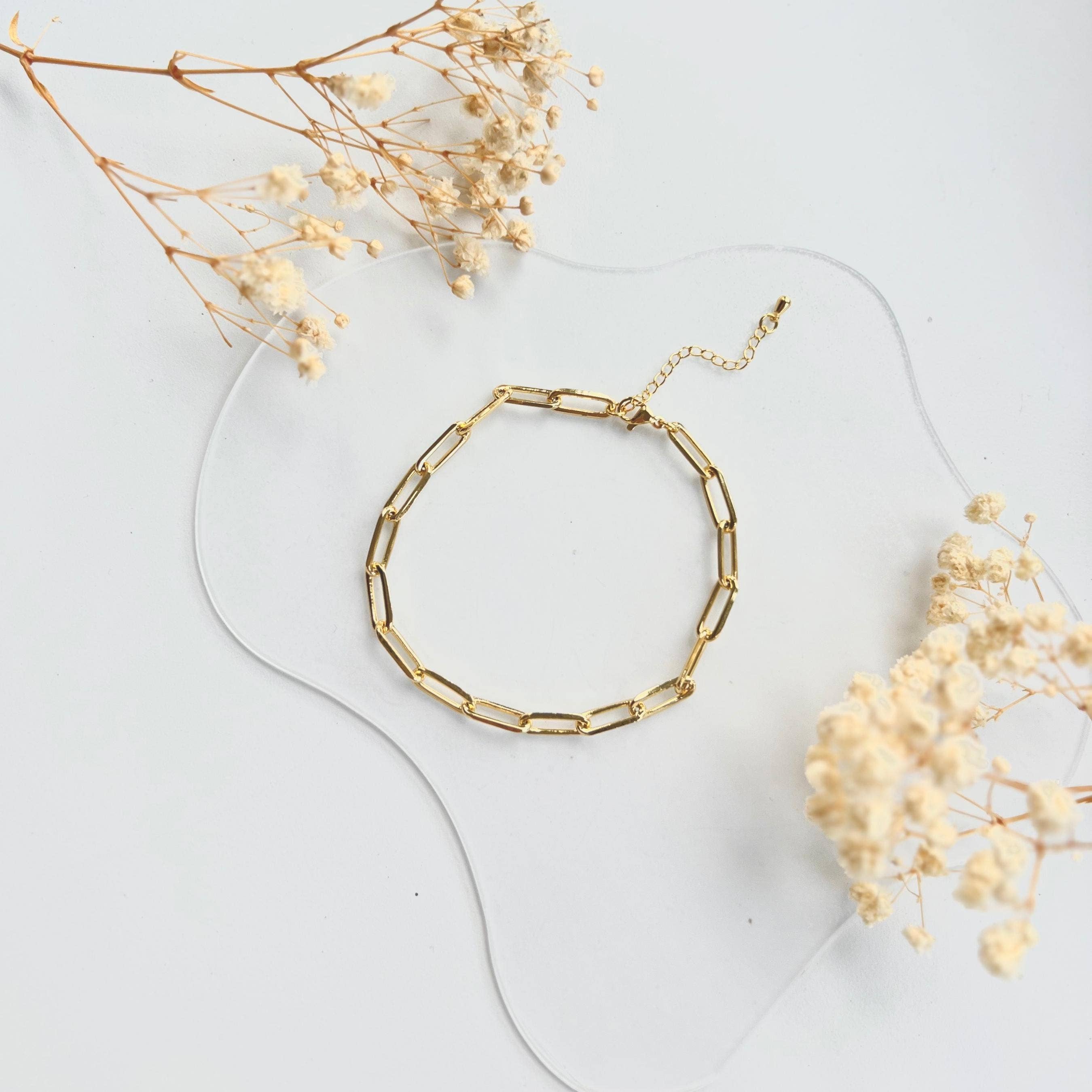 Rossie Jewellery – wholesale Länkar och kedjearmband – 14k förgyllt tjockt armband med gemkedja för kvinnor2