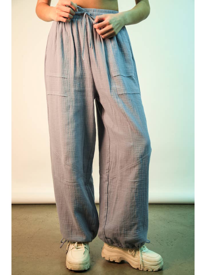 VERY J - Wholesale Pants - Women's - NP70803-Wide Leg Gauze Solid Pants