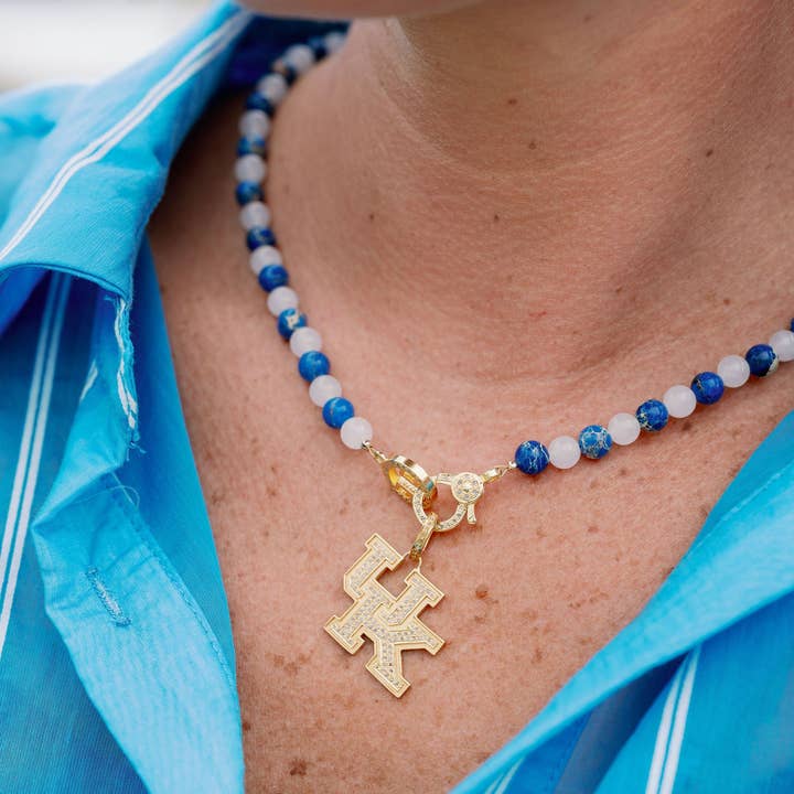 Harvest Jewels - Wholesale Beaded/Pearl Necklace - Team Spirit Necklace - Alternating Royal Blue & White1