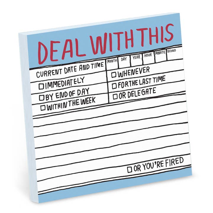 Knock Knock - Wholesale Sticky Notes - Hand-Lettered Deal With This Sticky Notes