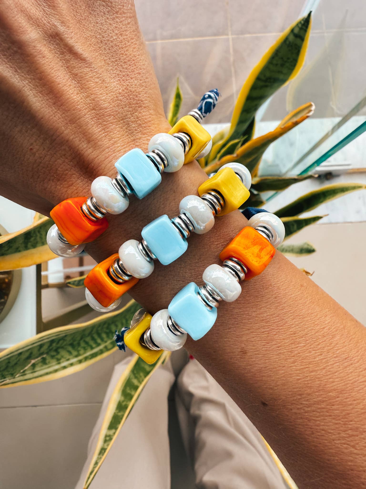 Goupi - Venta al por mayor Pulsera de cuentas - Pulseras de bandana de verano con dijes dorados y plateados7