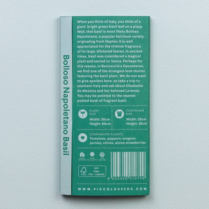 Piccolo Seeds - Wholesale Plant Seeds - Basil Bolloso Napoletano2