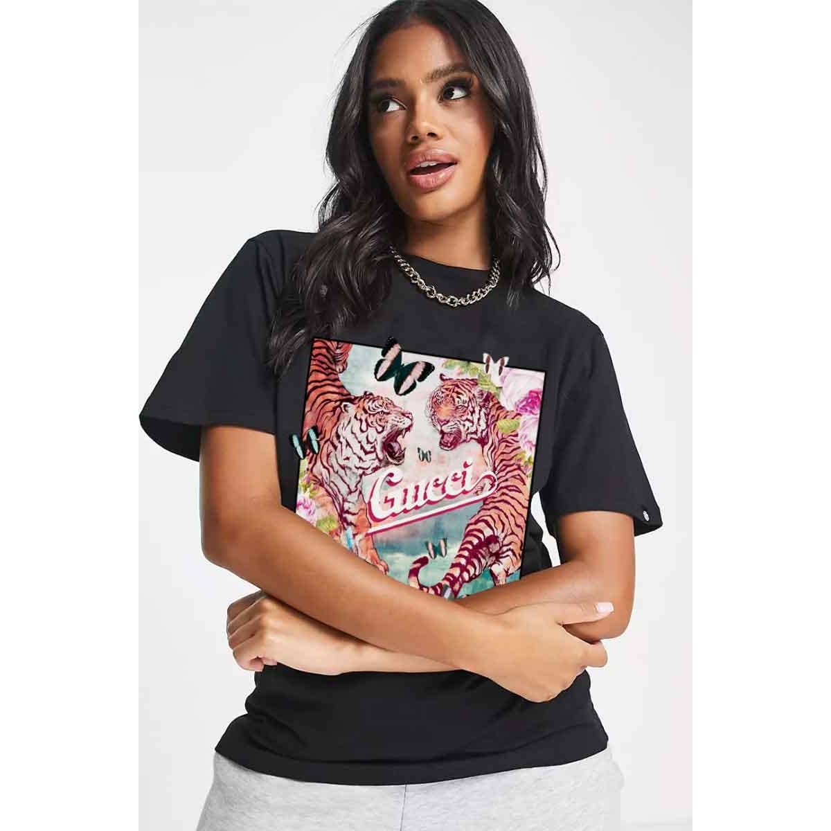 crashangel.us - Wholesale Screen Printed T-Shirt - Women's - TIGER MULTY COLOR WOMEN GRAPHIC TEE0