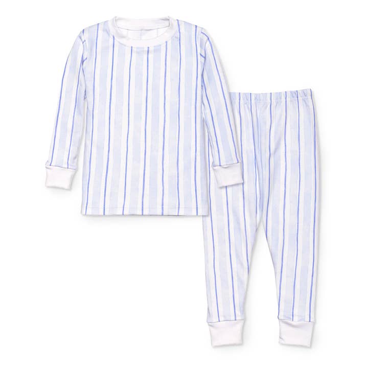 Lavender Bow - Wholesale Sleepwear Set - Kids - Blue Stripe Pajama Set