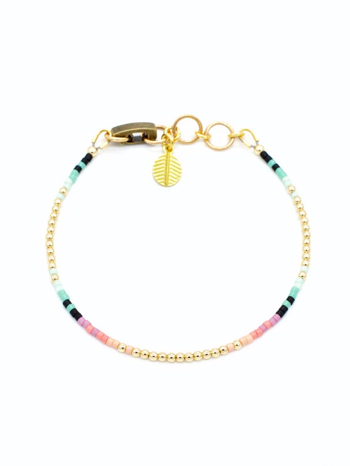 14K Gold-Filled Beaded Bracelet - PETAL (adjustable) for wholesale by On the Lookout Jewelry