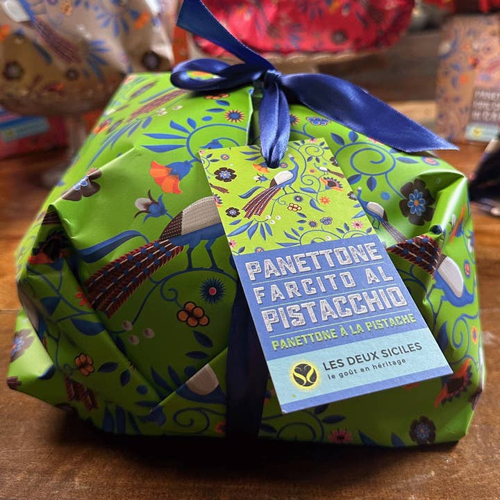 Les Deux Siciles - Wholesale Cake - Pistachio Cream and White Chocolate Panettone 1kg0