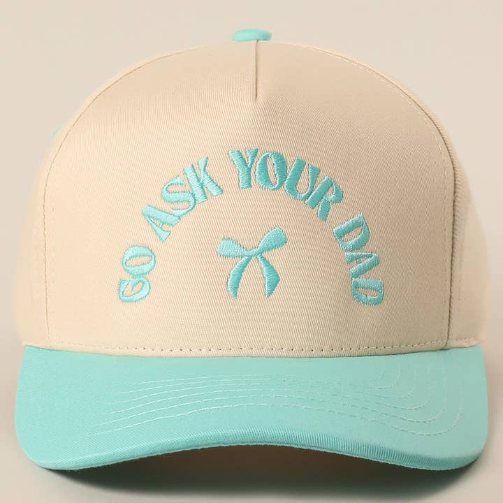Fashion City - Wholesale Baseball Cap - Women's - GO ASK YOUR DAD Embroidery Two-Tone Trucker Hat3