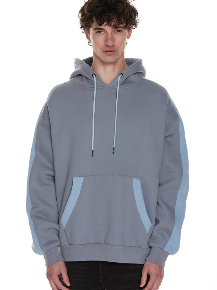 Contrast Hoodie - Blue for wholesale by Rarefied