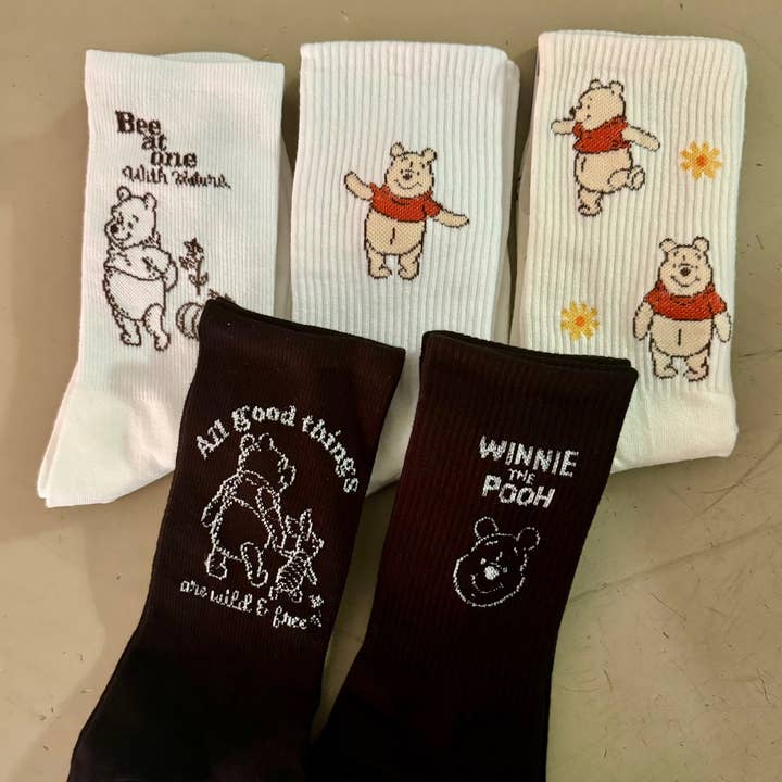 Winnie the Pooh Ankle Crew Socks for wholesale by K-Wonderland