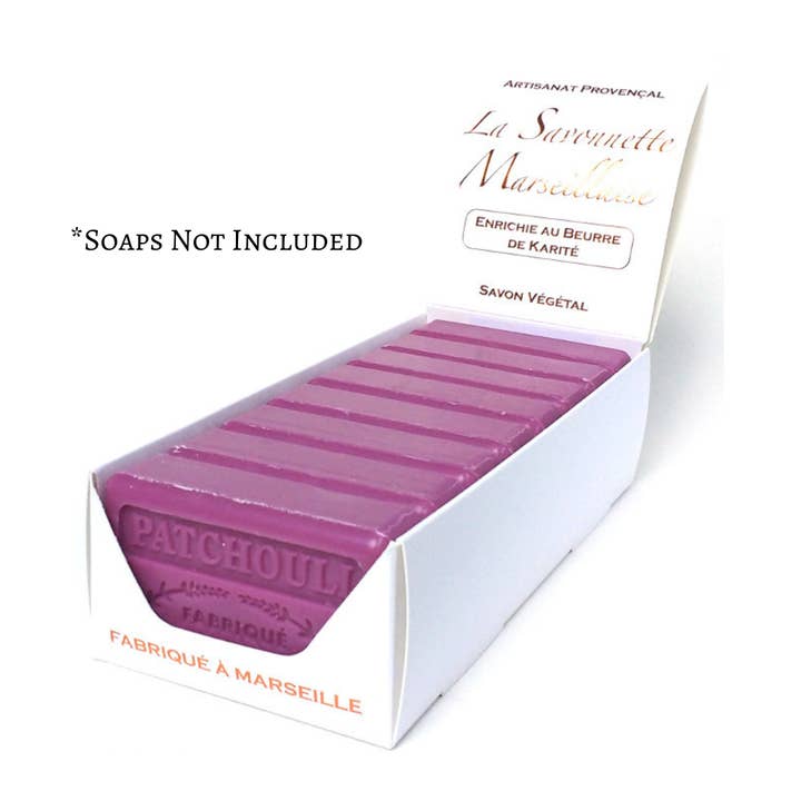 French Soap Wholesale – wholesale Retailer display – Beauty & wellness – White Card Display Box for 125g Soaps3