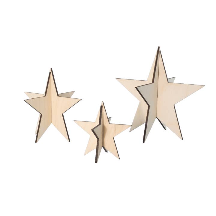 Julestjerner, træ - 3stk for wholesale by DIBB Design