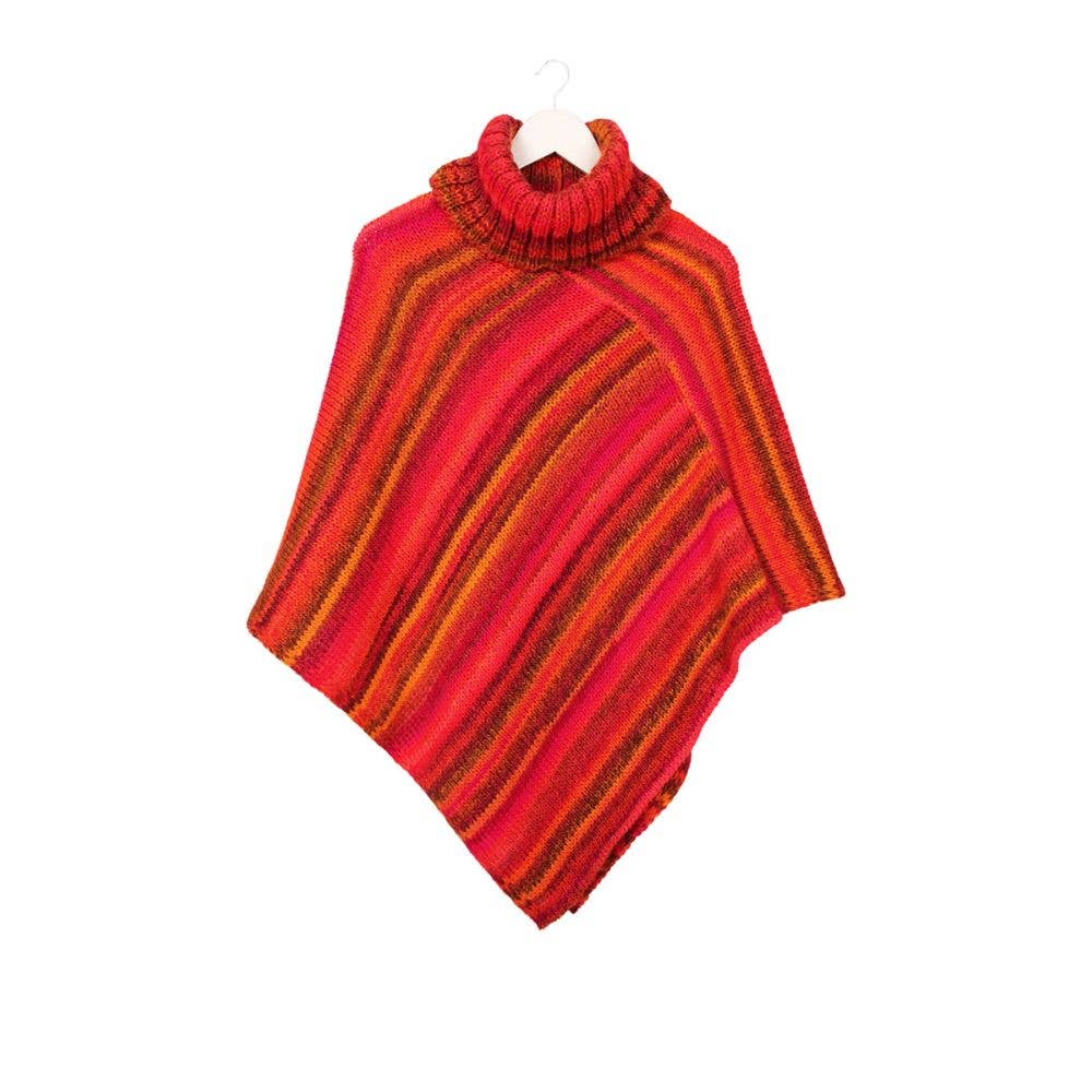 MAISON BONNEFOY - Wholesale Poncho - Women's - RAFAEL - Multicolor poncho with large mesh3