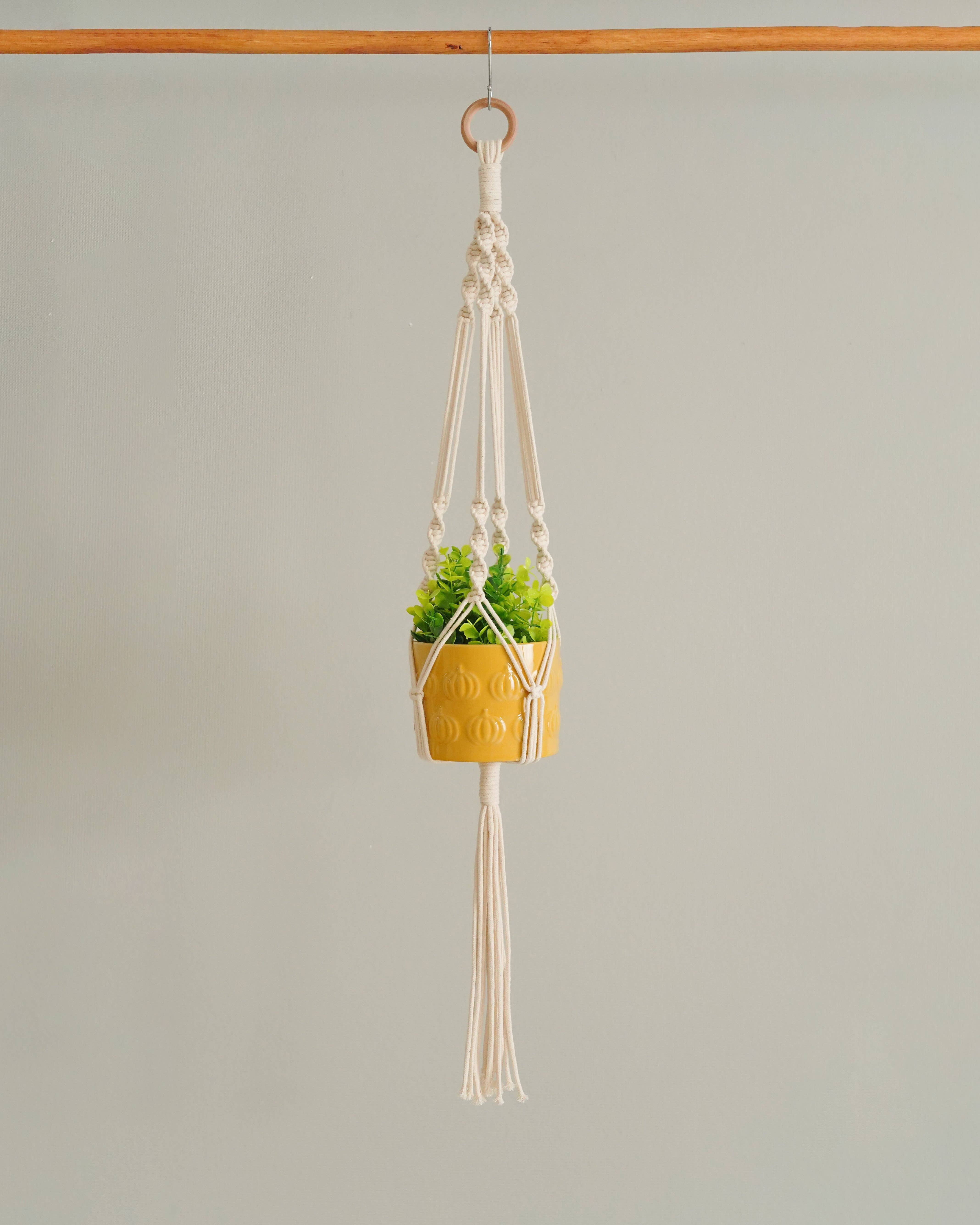 BeanDaikon - Vente Kit de bricolage - Kit DIY pour suspension de plantes en macramé pour adultes K036