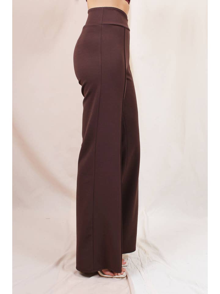 Fore Collection - Venta al por mayor Pantalones - Mujer - PANTALONES ELEGANTES DE RAYA DIPLOMÁTICA CON CORTE EN V DE TALLE ALTO -PD5710F010