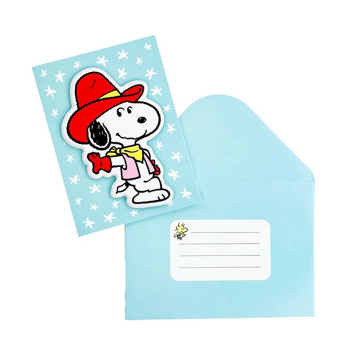 Cowpoke Snoopy BP Greeting Card for wholesale by Pipsticks