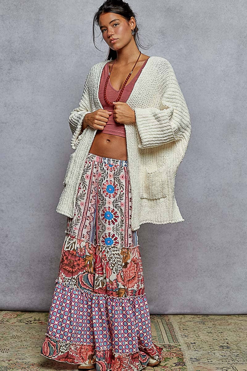 Pol Clothing - Vente Cardigan – femme - Gilet en chenille uni à manches longues avec poches EN SOLDE5