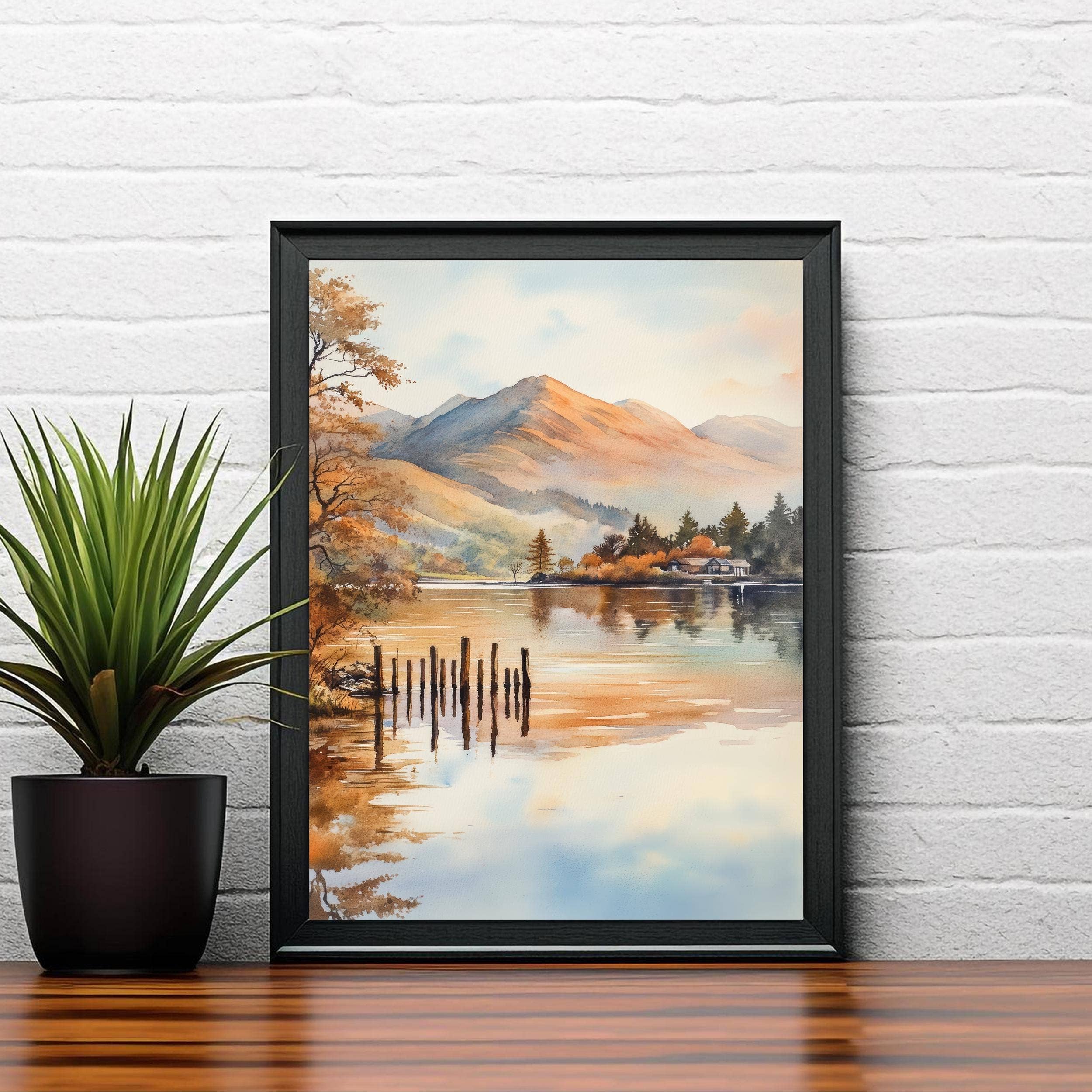 InkNPrintz – wholesale Art print – Derwentwater Lake District Watercolor Painting Lake District Landscape Art Derwentwater Poster UK Nature Art Watercolor Lake Painting Scenic7