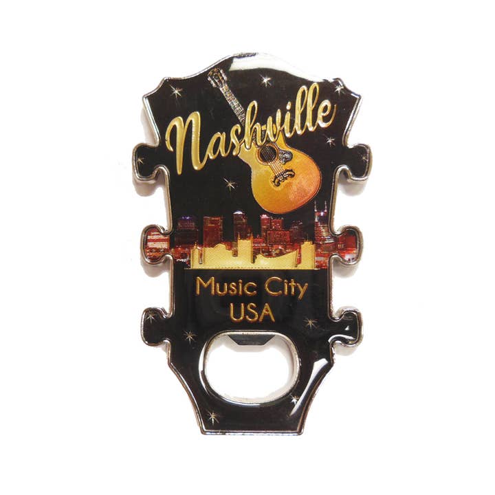 Nashville Bottle Opener - Guitar Neck Shape for wholesale by MID-SOUTH PRODUCTS