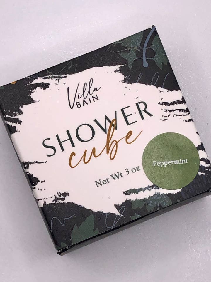Cube de douche à la menthe poivrée* pour la vente par Villa Bain
