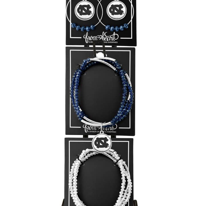 From The Heart - Wholesale Jewelry Set - North Carolina Tarheels Chloe Beaded Jewelry