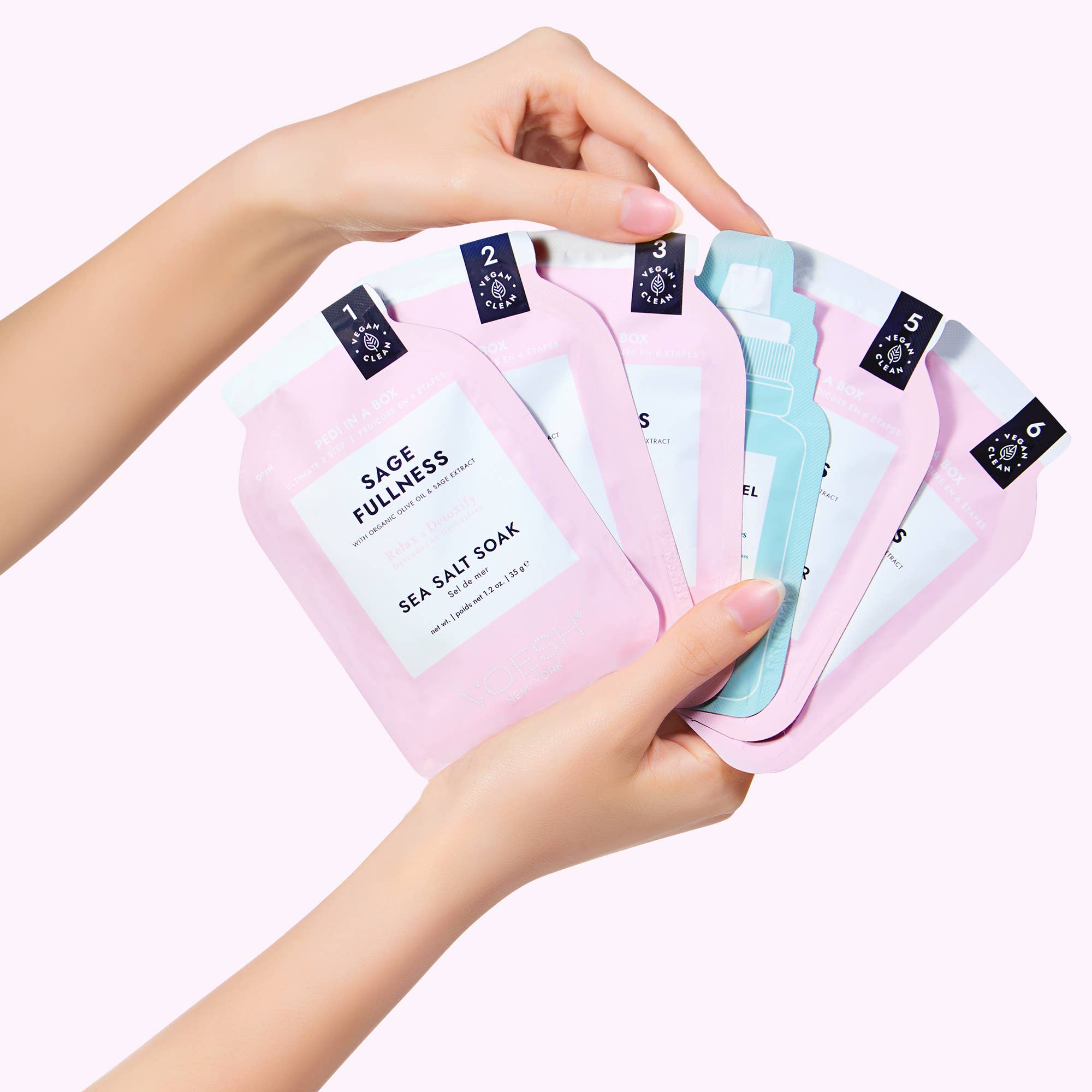 VOESH New York - Vente Sets de soins pour les ongles - Pedi en Boîte 6 Étapes Ultime - Service Supplémentaire - Sauge3