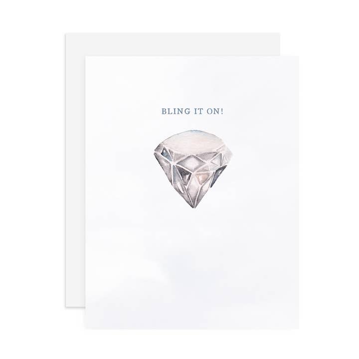Carte de vœux A2 Diamant Aquarelle Bling It On pour la vente par MALWEST design