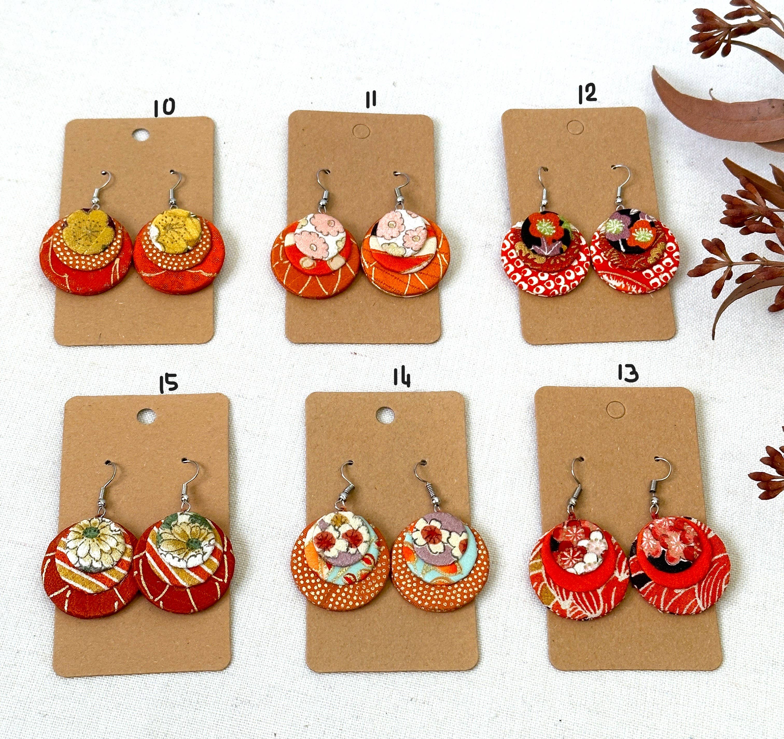 Sophie Silks - Wholesale Dangle earrings - Circle Disc Kimono Earrings2