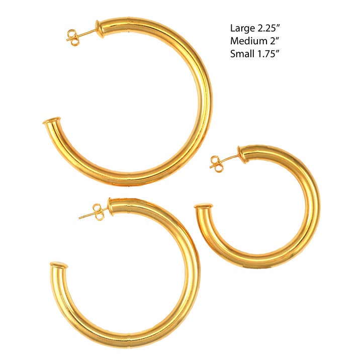 SE759ASM 18 k forgyldt Hoops for engroshandel hos Sai Brazil