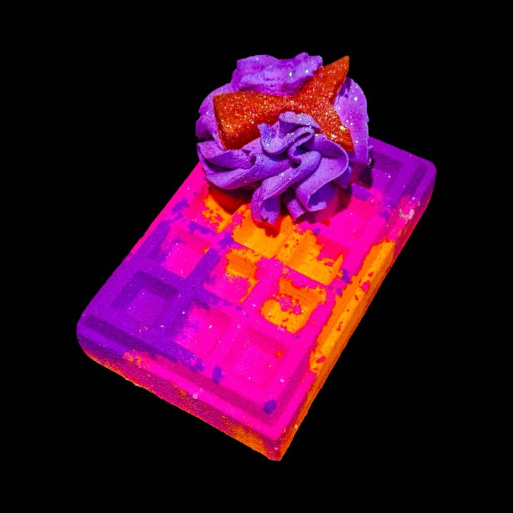 Phoenix Bath and Body - Wholesale Bath bomb/fizz - Tropical Guava Sorbet Waffle Bath Bomb + Bubble Frosting + Soap Embed - NEW medium size!