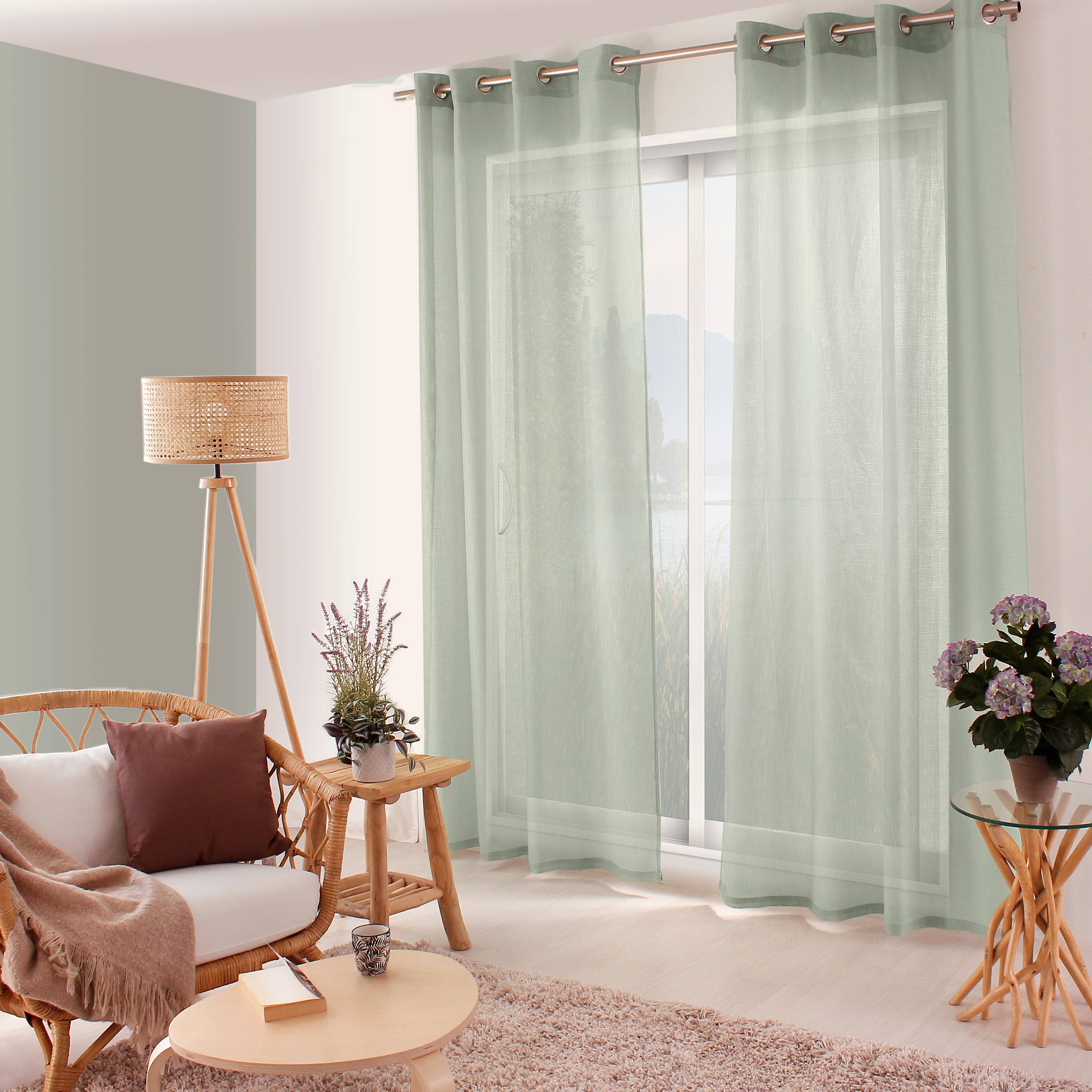 DECOSTARS - CmaDECO - Vente Rideaux - Voilage ajouré avec Œillets, 140x240cm, Collection JELLY23