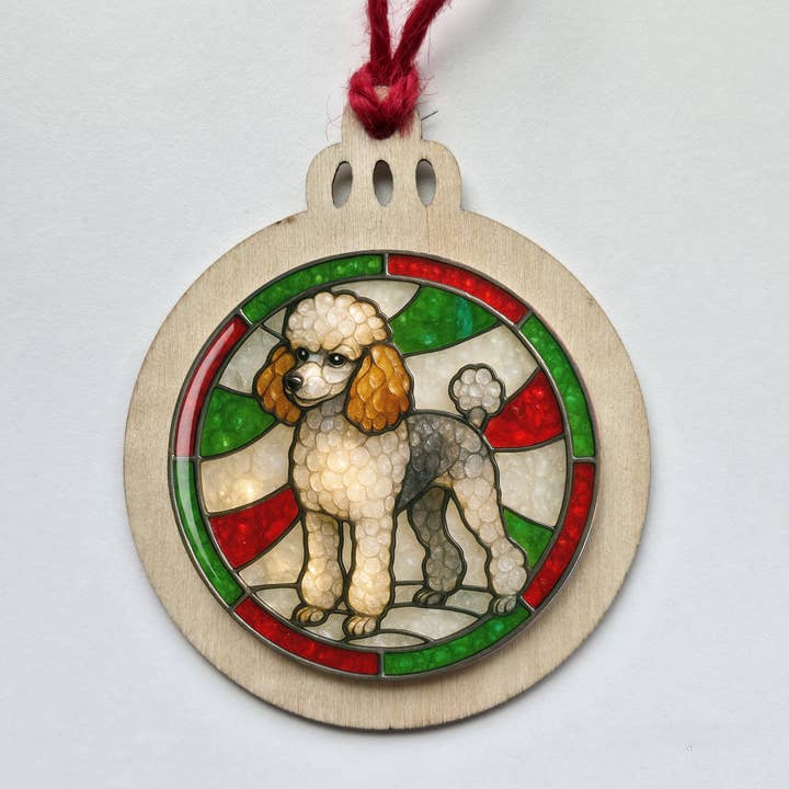 Toy Poodle Double-Sided Christmas Ornament for wholesale by All Things Cherrie