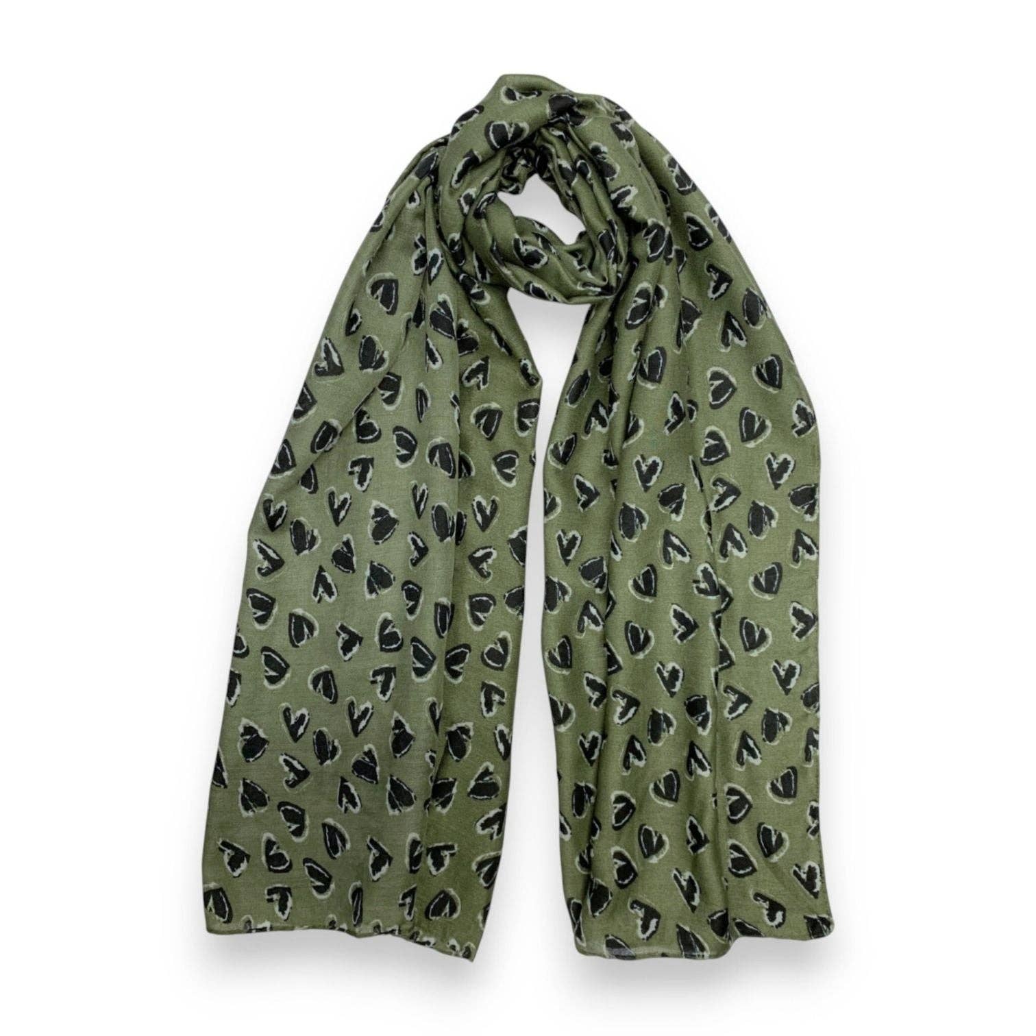 Lili Scarves (US Duty Free) – Großhandel Schal – Damen – Herzbedruckter Baumwollmischungsschal3