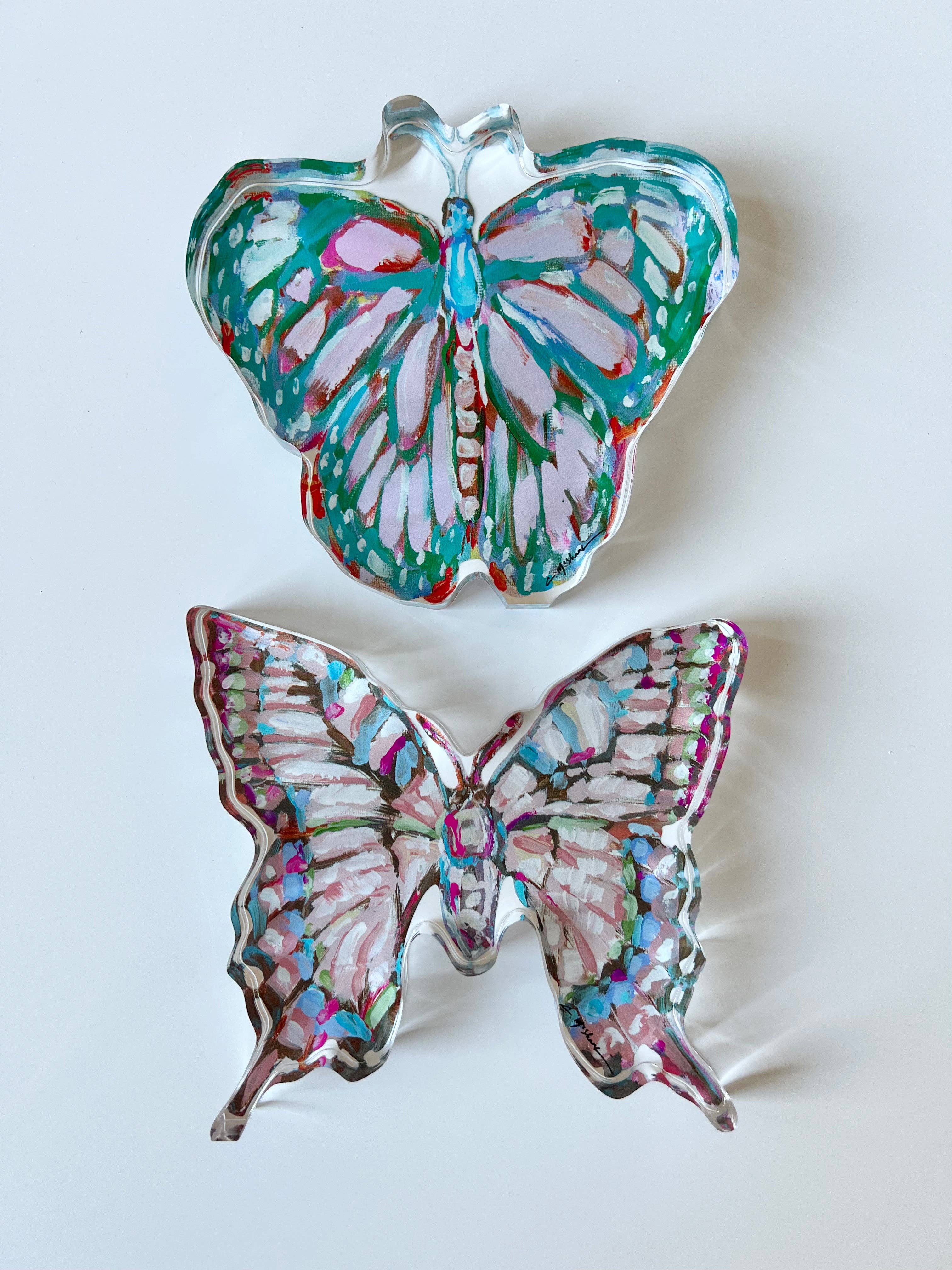 Chelsea McShane Art - Wholesale Decorative Tabletop Object - "Butterfly I" acrylic shelfie1
