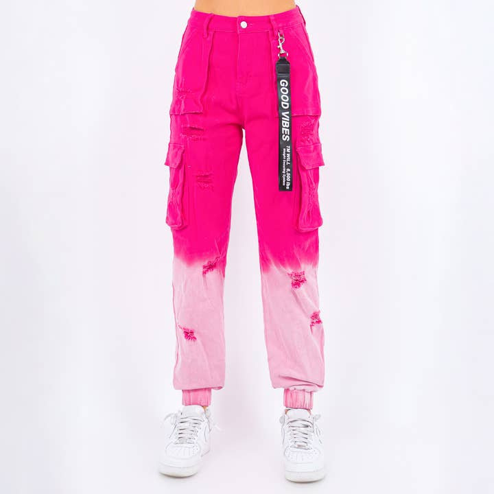 OMBRE WASHED CARGO JOGGER PANTS-RJJ9427 for wholesale by American Bazi