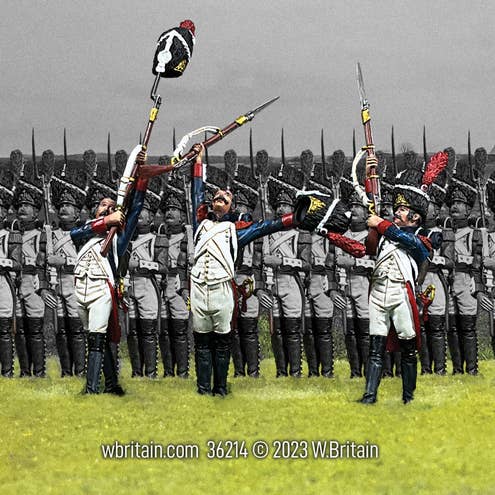 W.Britain Model Figures – Engroshandel Pyntefigur – 36214 - „Lev Kejseren!“ Jublende fransk kejsergarde2