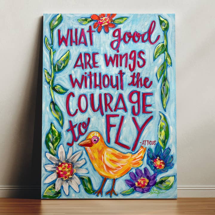 Atticus Finch Canvas - Book Quote Literature Inspirational Art Painting for wholesale by Audra Style