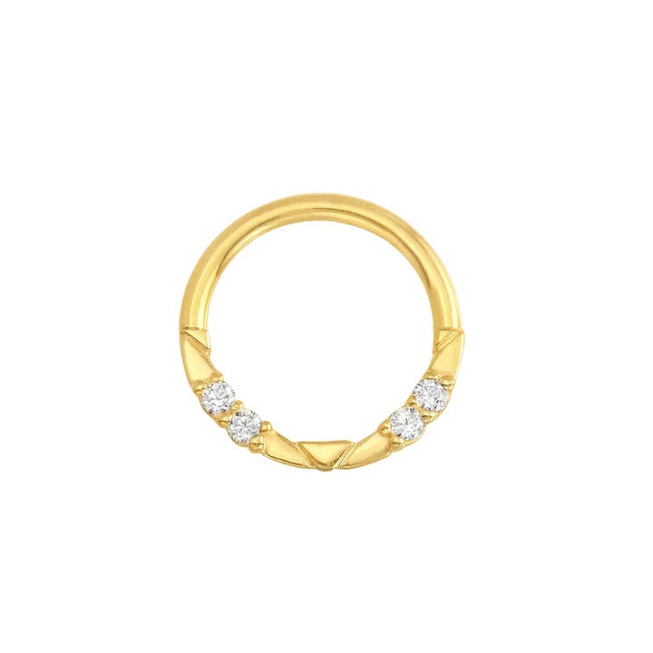 Bague Lauren Seamless – Design en or 14K avec coupe et creux pour la vente par Piercing-zone