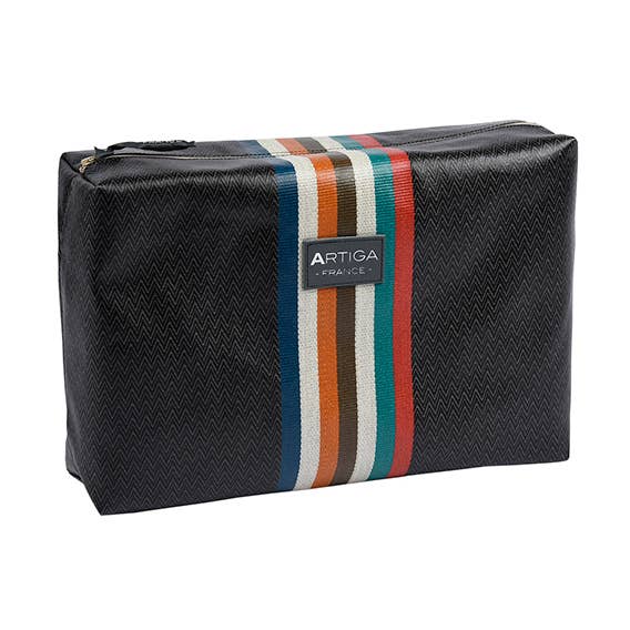 Artiga – Großhandel Kosmetiktasche – Unisex – ANDREA KULTURBEUTEL SCHWARZES ZICKZACKMUSTER 30x8x20cm0