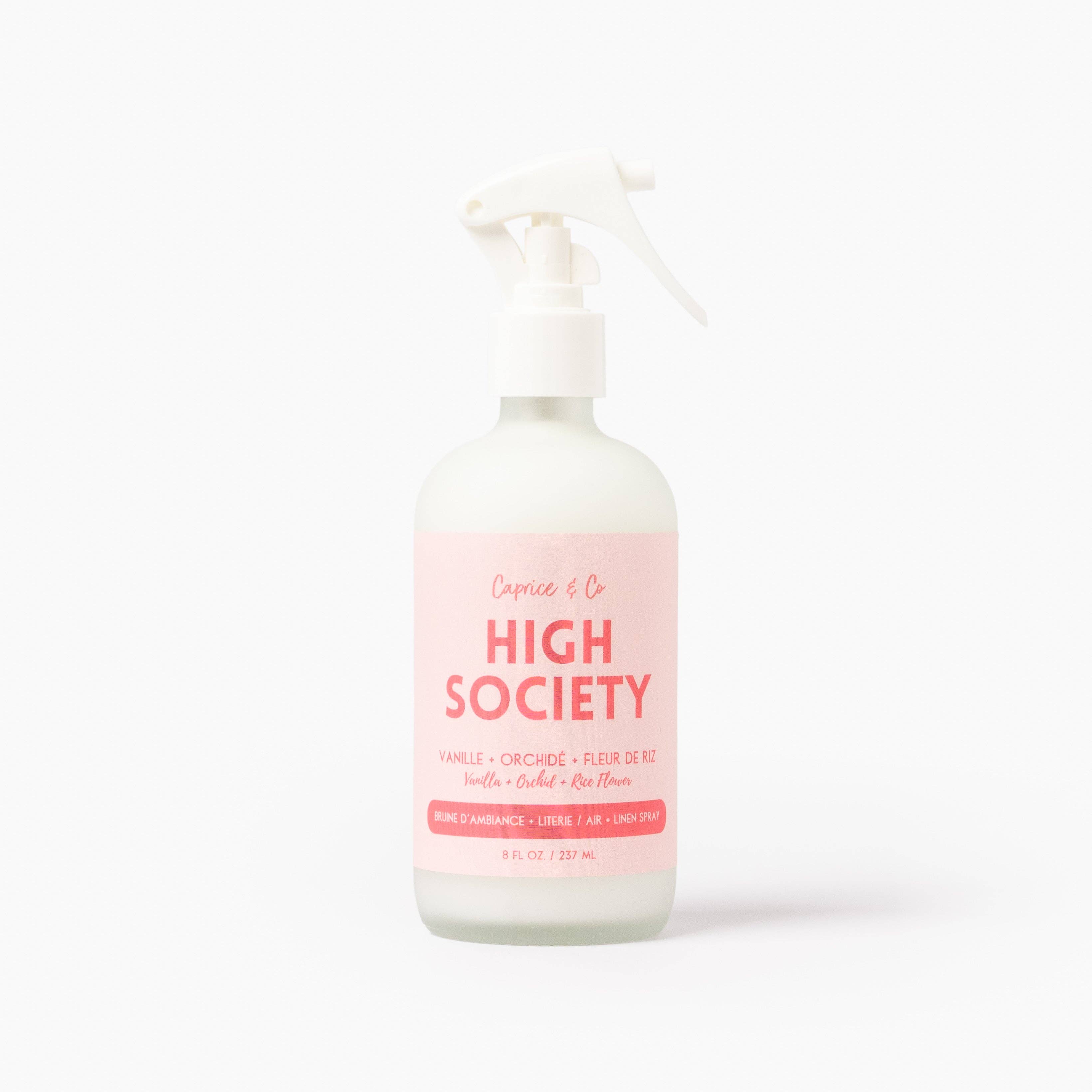 Caprice & Co - Wholesale Room & Linen Spray - Linen + Room Spray - High Society - Vanilla + Orchid + Rice Flower1