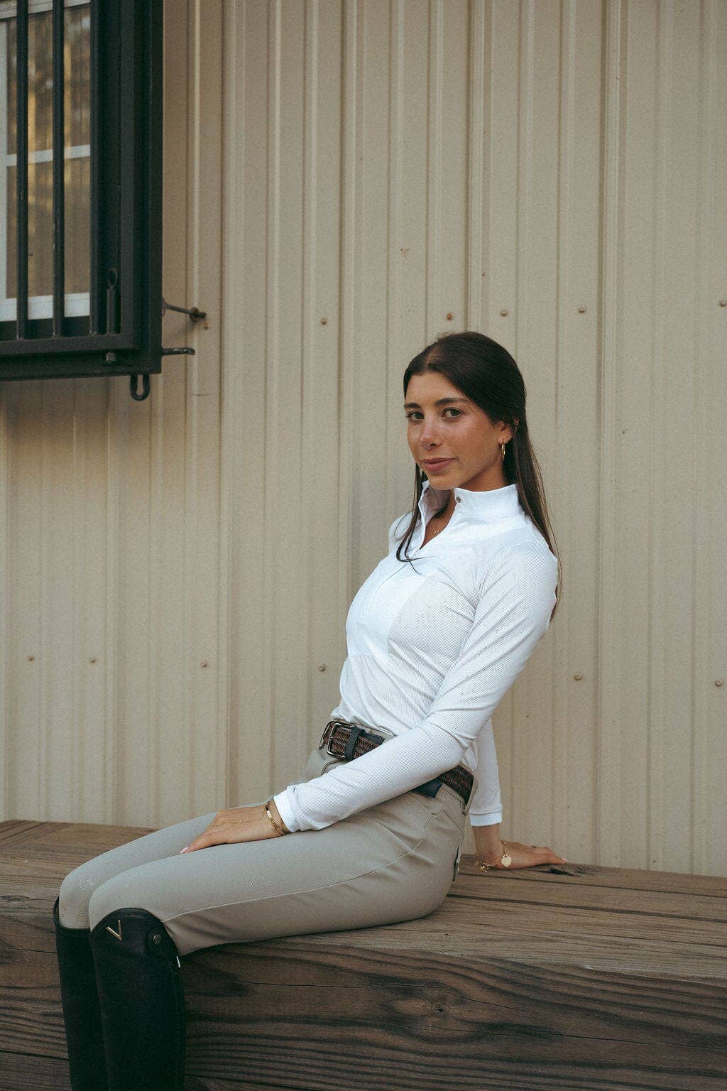 Criniere Life - Wholesale Button Down Shirt - Women's - Monique Show Shirt | Taupe Stripes0