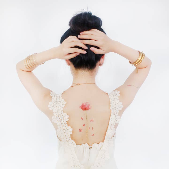 PAPERSELF - Wholesale Temporary Tattoo - Poppy Temporary Tattoos Stickers