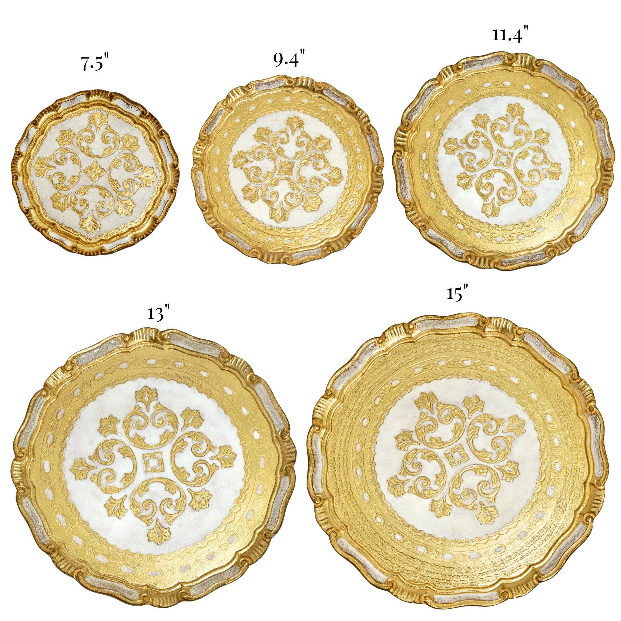 Via Graceffo - Wholesale Decorative Tray - Florentine Carved Gilded Wood Circle Tray, Made in Italy14