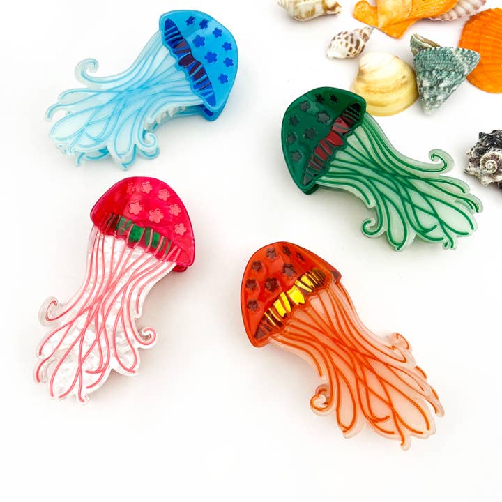 mildstyles - Wholesale Hair clip β Womenβs - Creative Glow Jellyfish Acetate Hair Claw Clip11